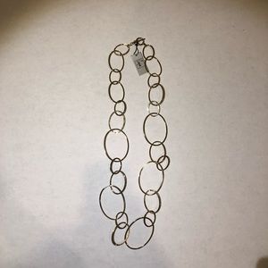 Sequin long gold necklace